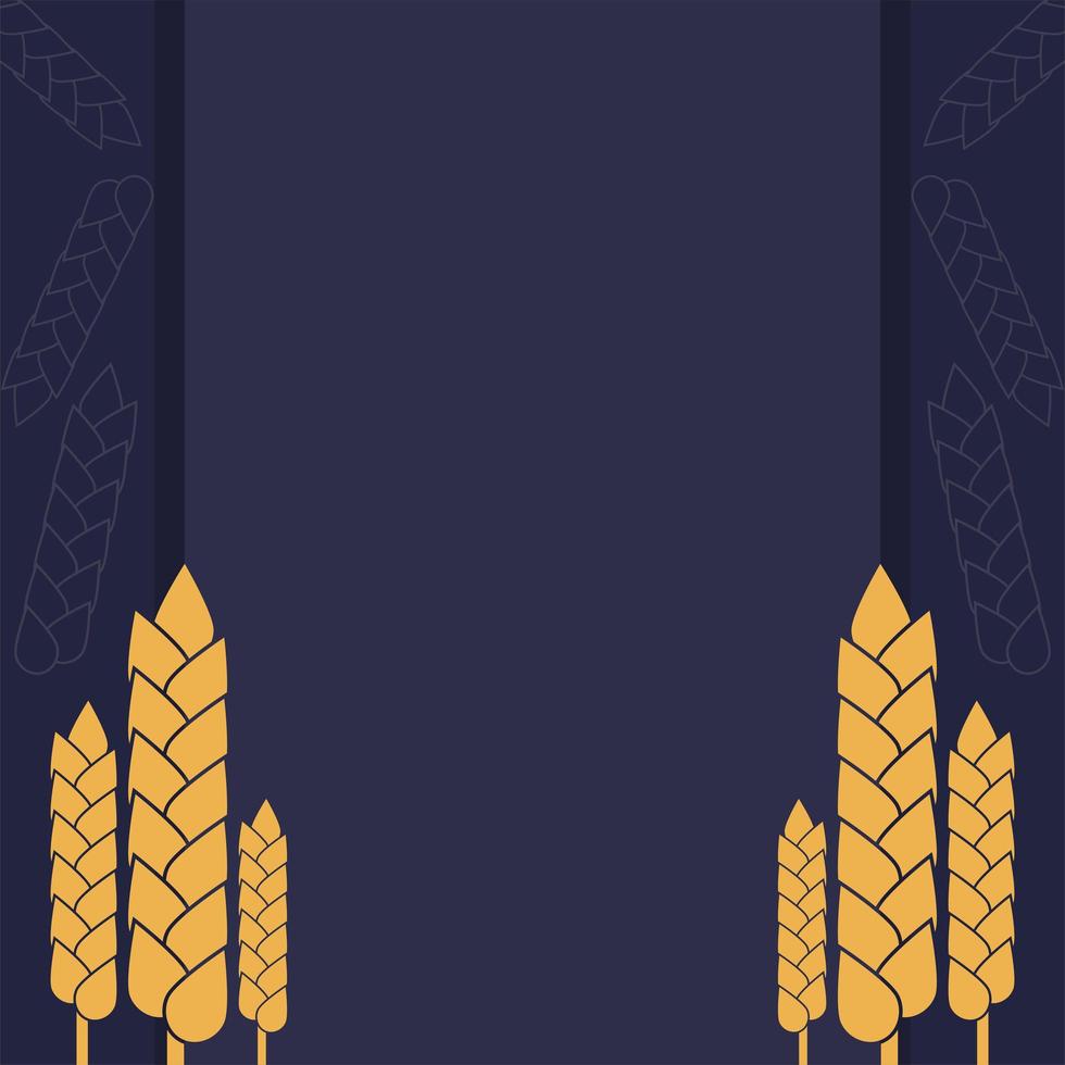 golden wheat spikes poster vector