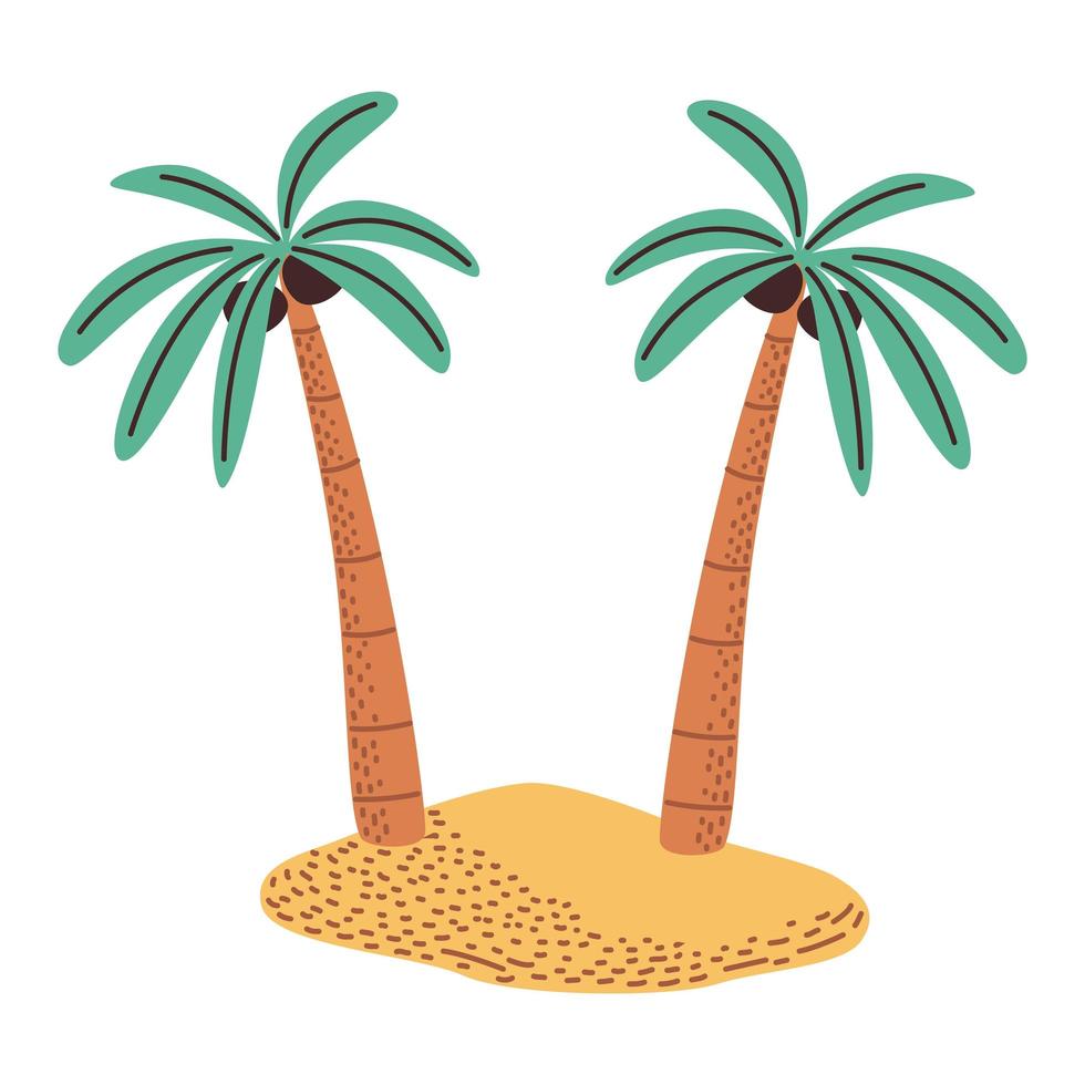 beach palms plants vector