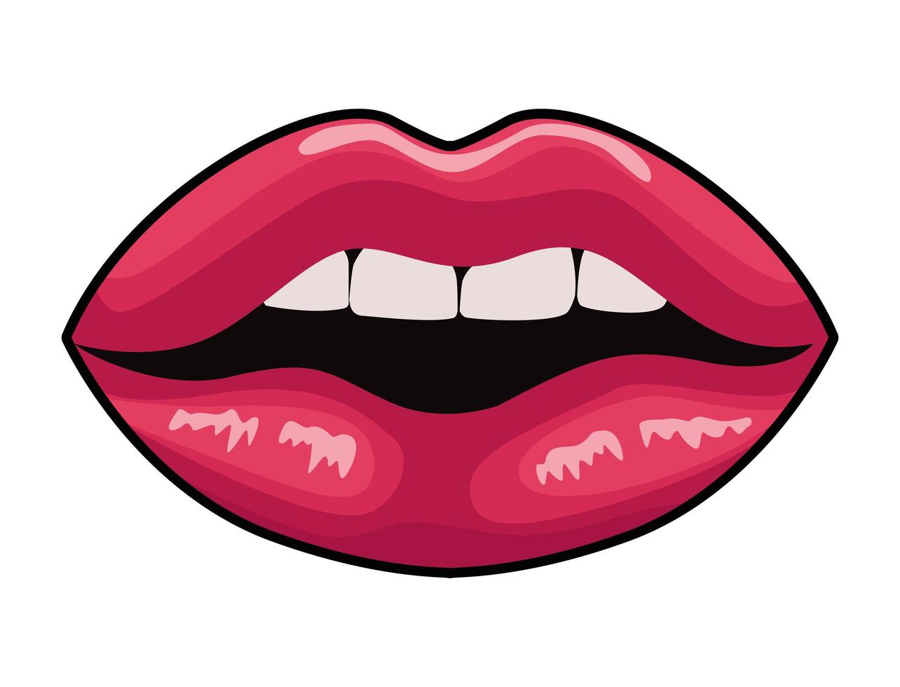 sexy woman mouth vector