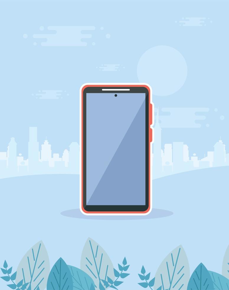 smartphone on the city vector
