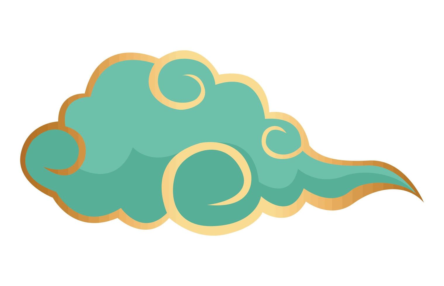 nube china dorada vector