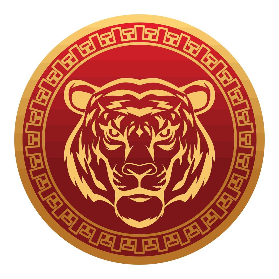 golden chinese tiger vector