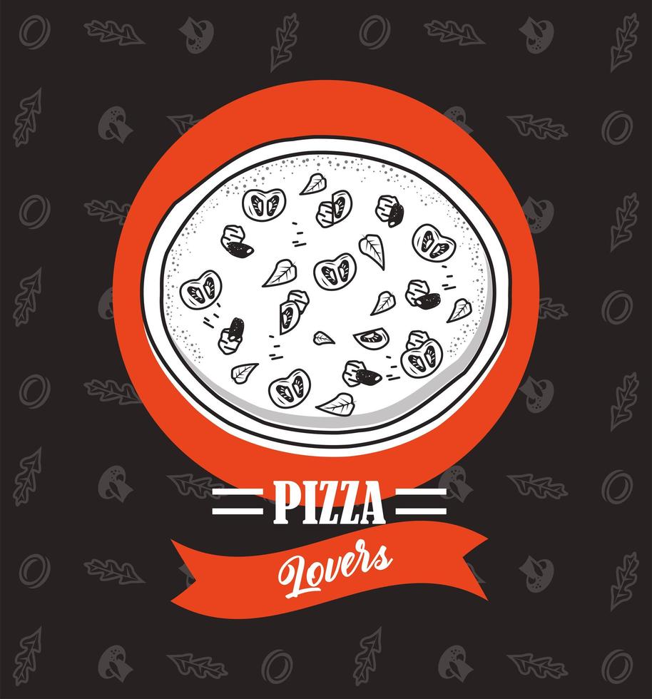 cartel de los amantes de la pizza vector