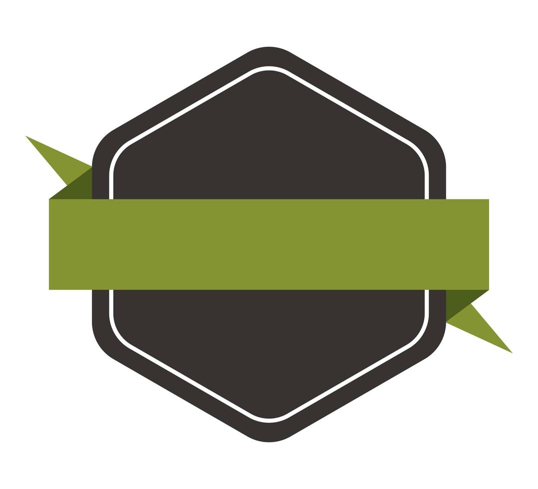 frame with green ribbon vector