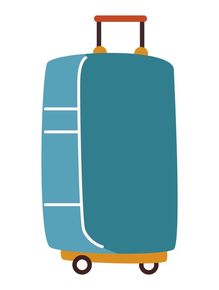 travel suitcase with wheels vector