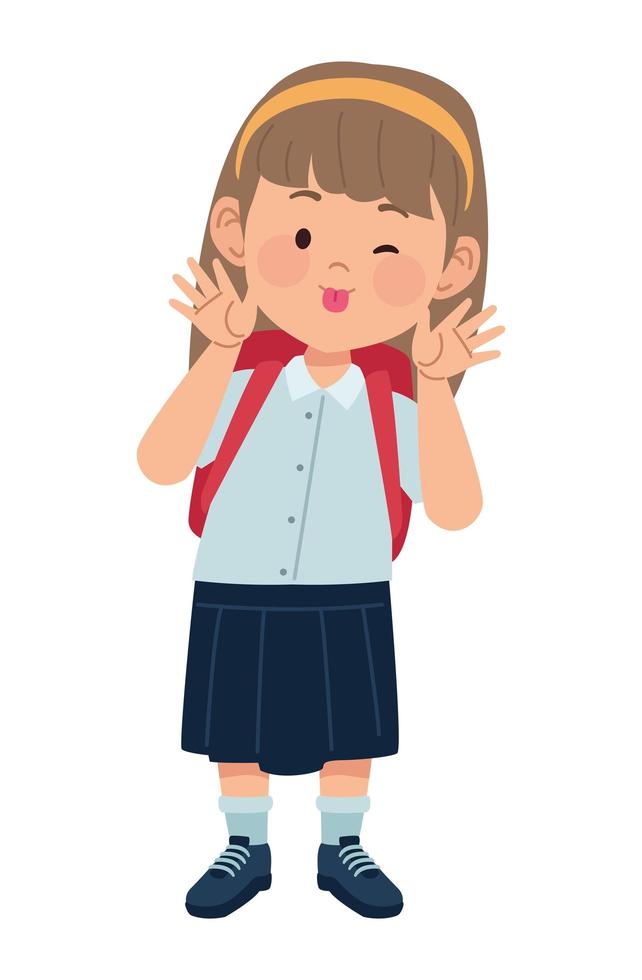 little blond schoolgirl vector