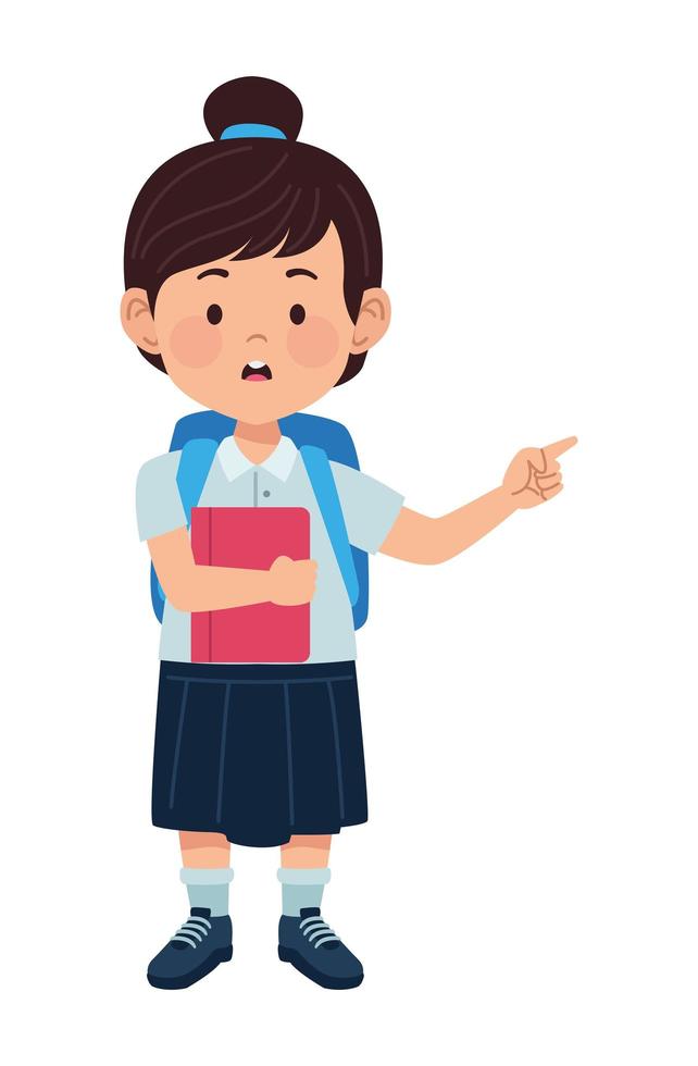 schoolgirl with notebook vector