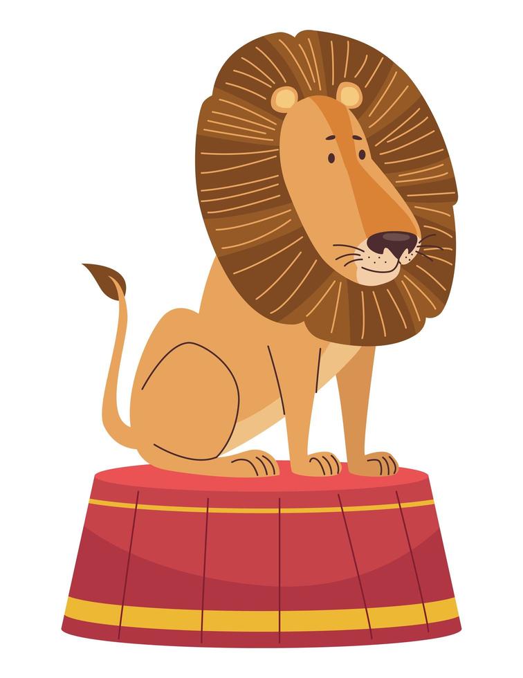 circus lion in stand vector