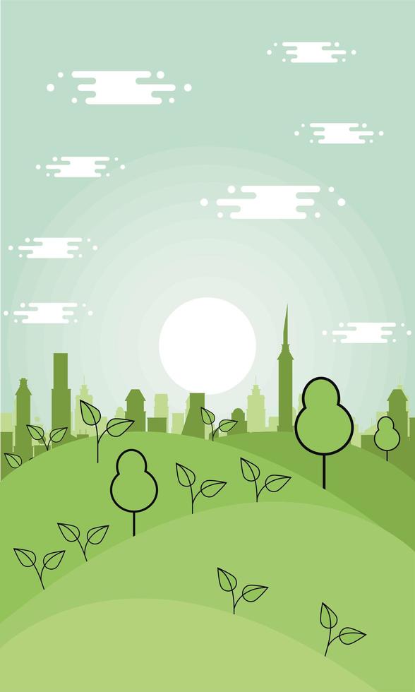 paisaje de la ciudad verde vector