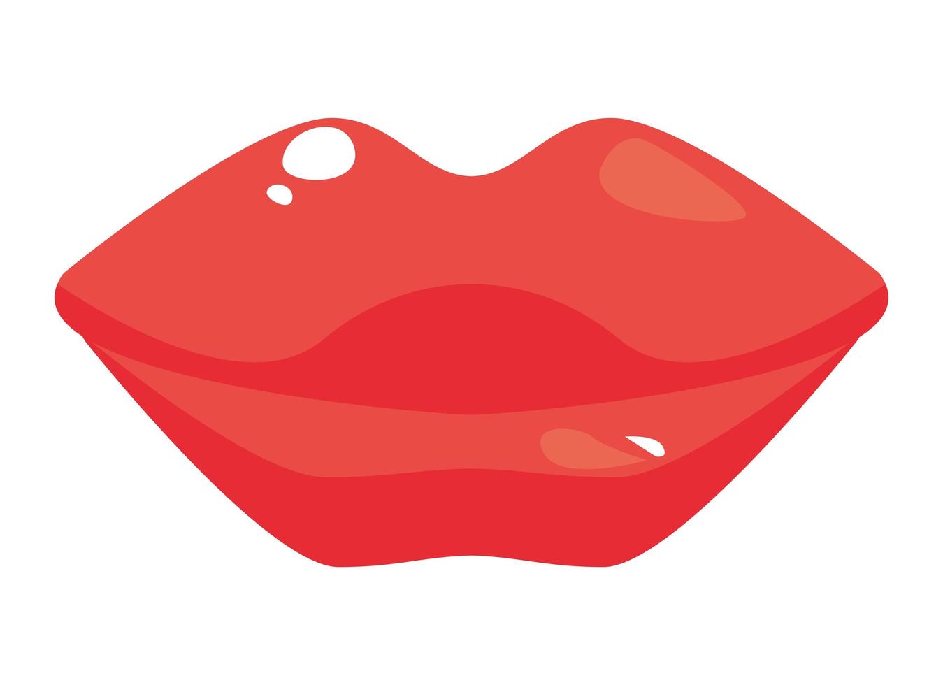 mujer labios rojos vector