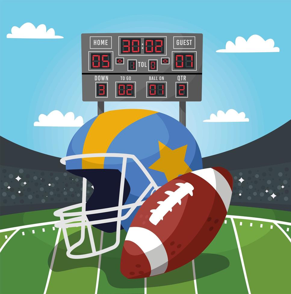 american football scene vector