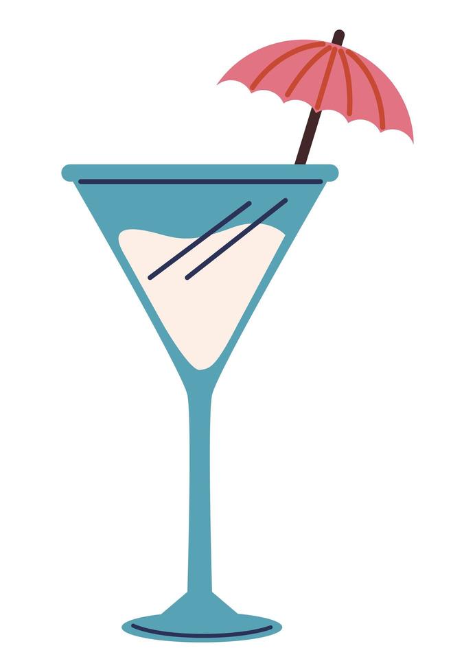 tropical cocktail cup vector