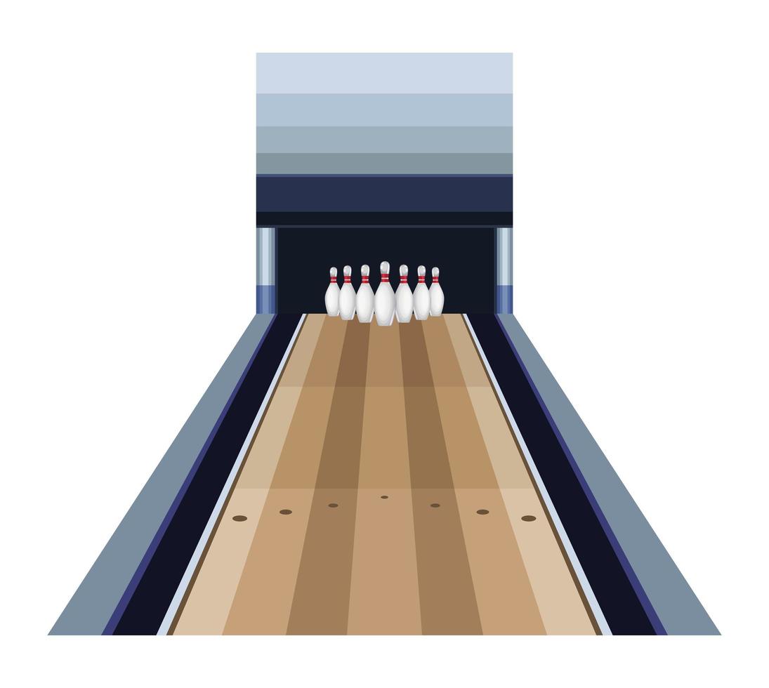 bowling alley with pines vector