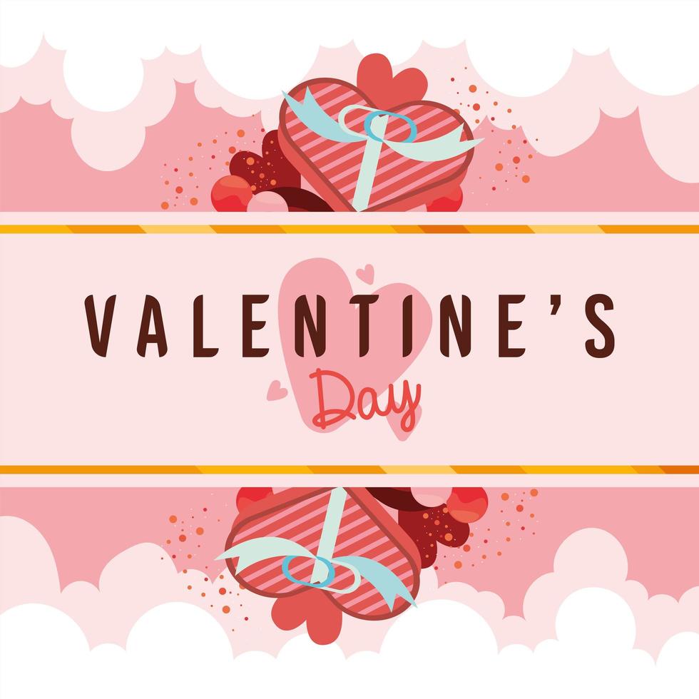 valentines day clouds frame vector