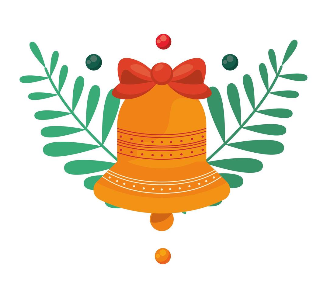 feliz navidad campana vector