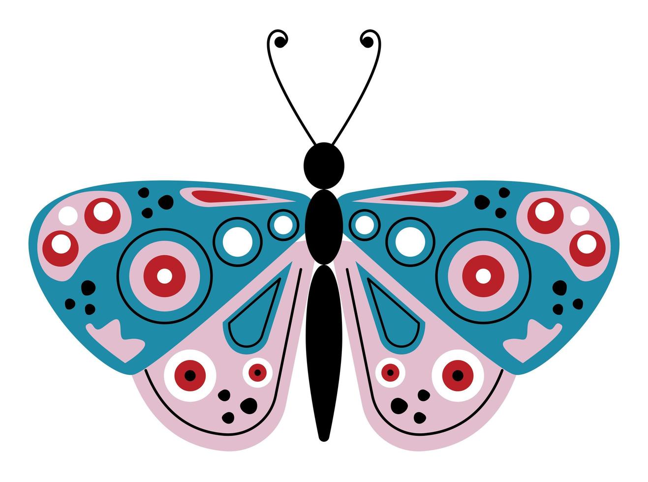 linda mariposa lila vector