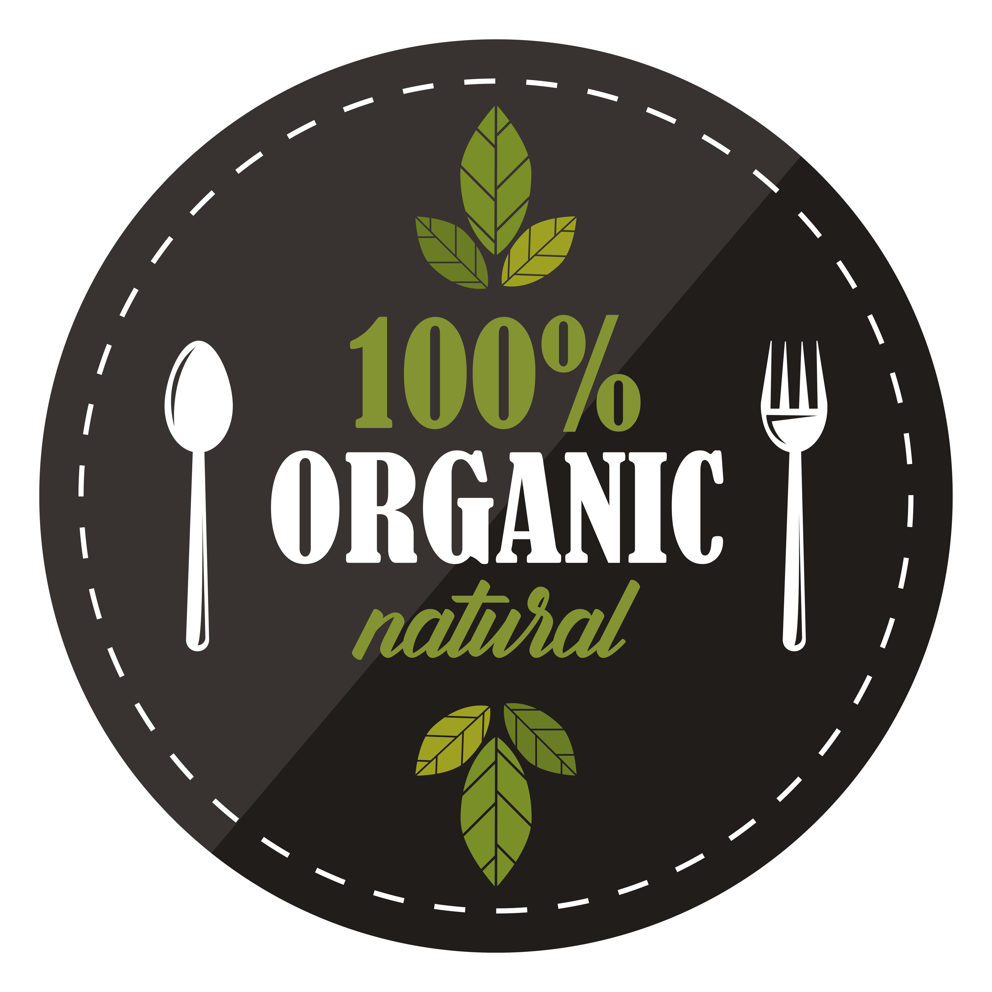 100 percent organic natural emblem 5407774 Vector Art at Vecteezy