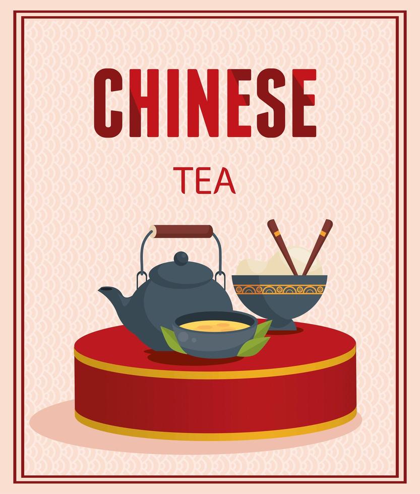 china culture tea vector