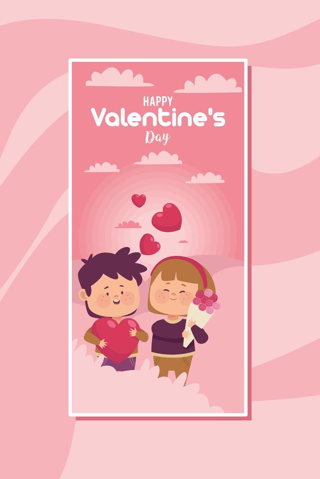 valentines day lovers couple vector