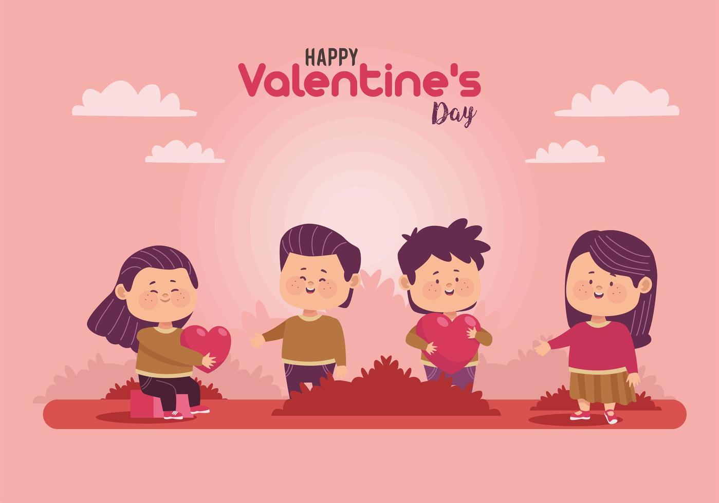 two couples valentines day vector