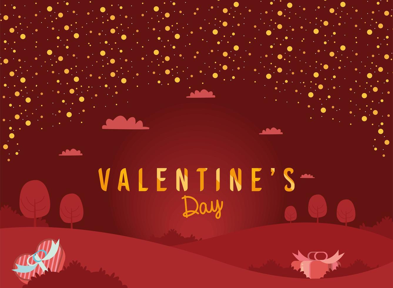 valentines day red landscape vector