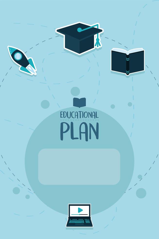 four educational plan icons vector