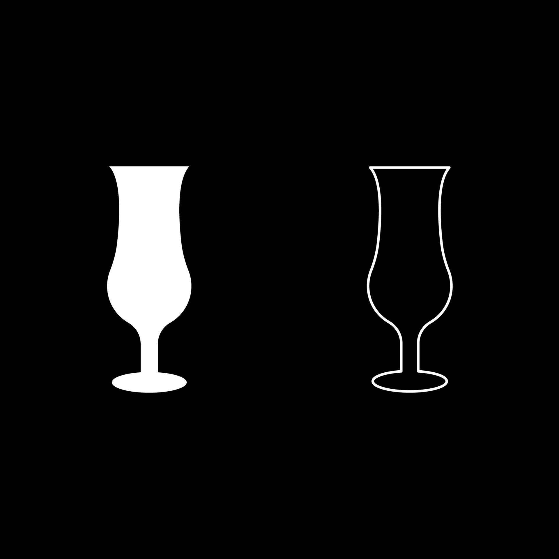 Cocktail glass icon outline set white color vector illustration flat