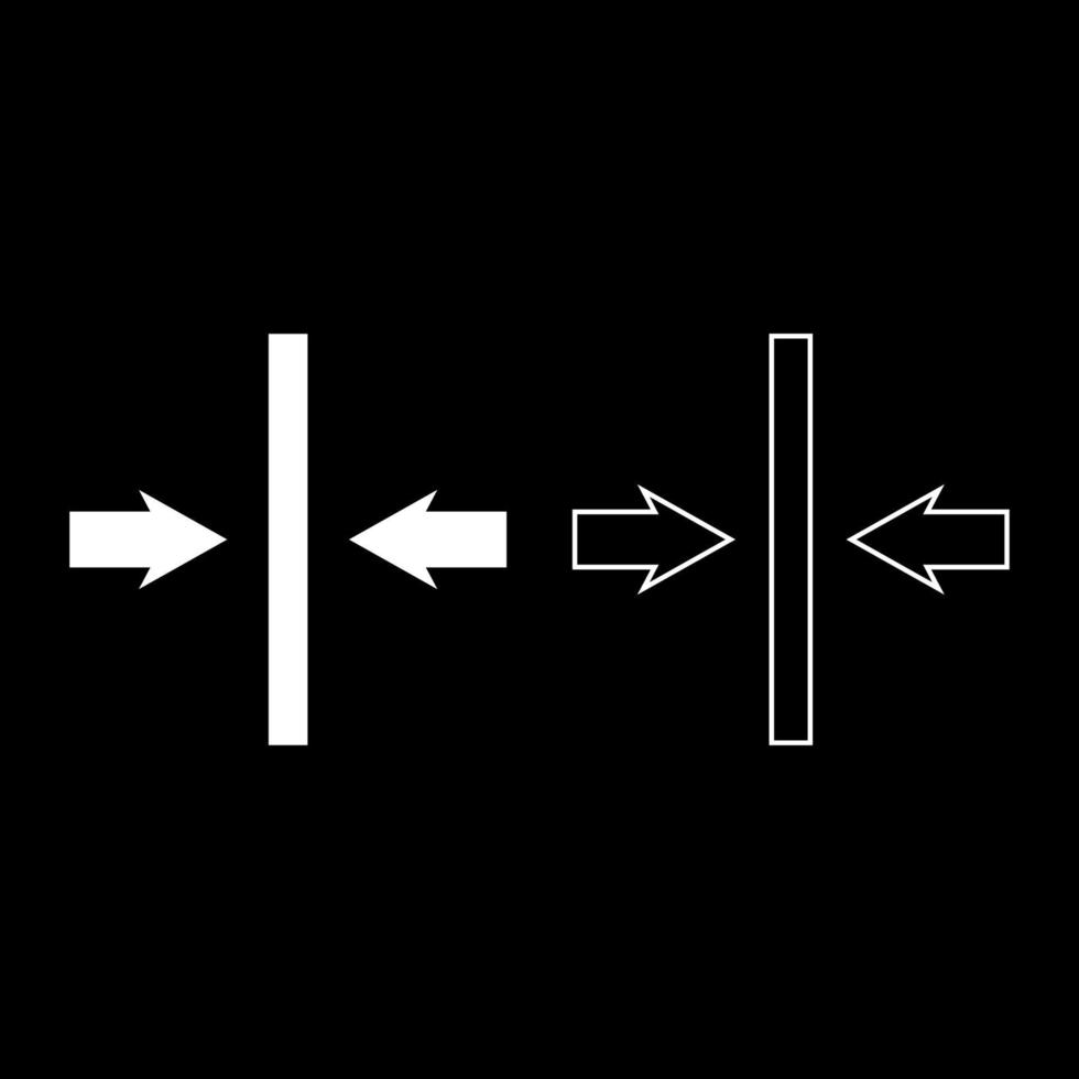 Symmetrical layout image Designation on the wallpaper symbol icon outline set white color vector illustration flat style image