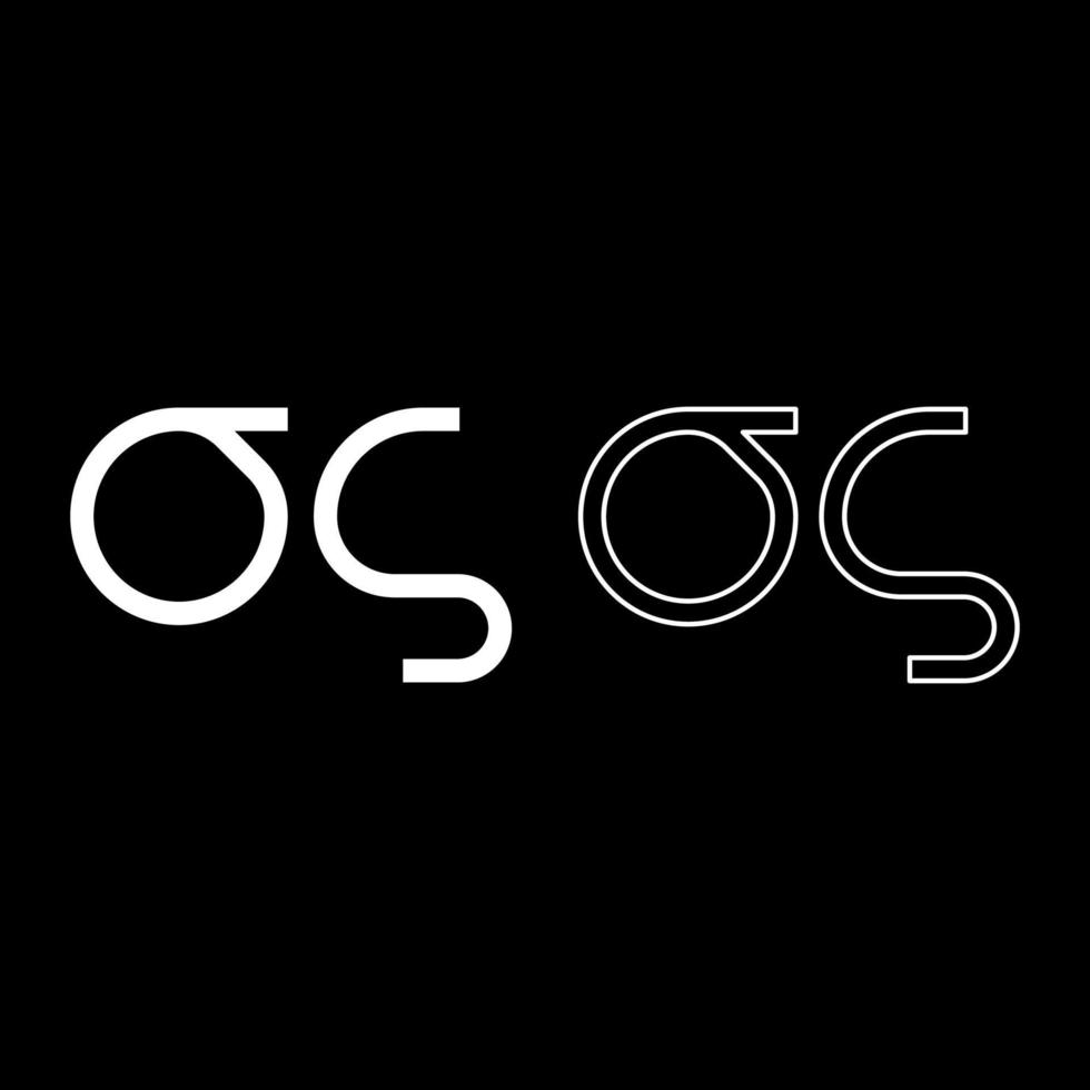 Sigma greek symbol small letter lowercase font icon outline set white