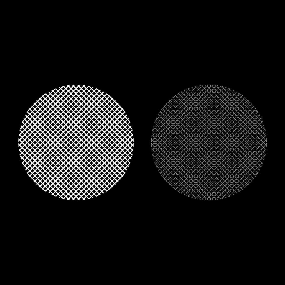 conjunto de contorno de icono de material de filtro redondo color blanco ilustración vectorial imagen de estilo plano vector