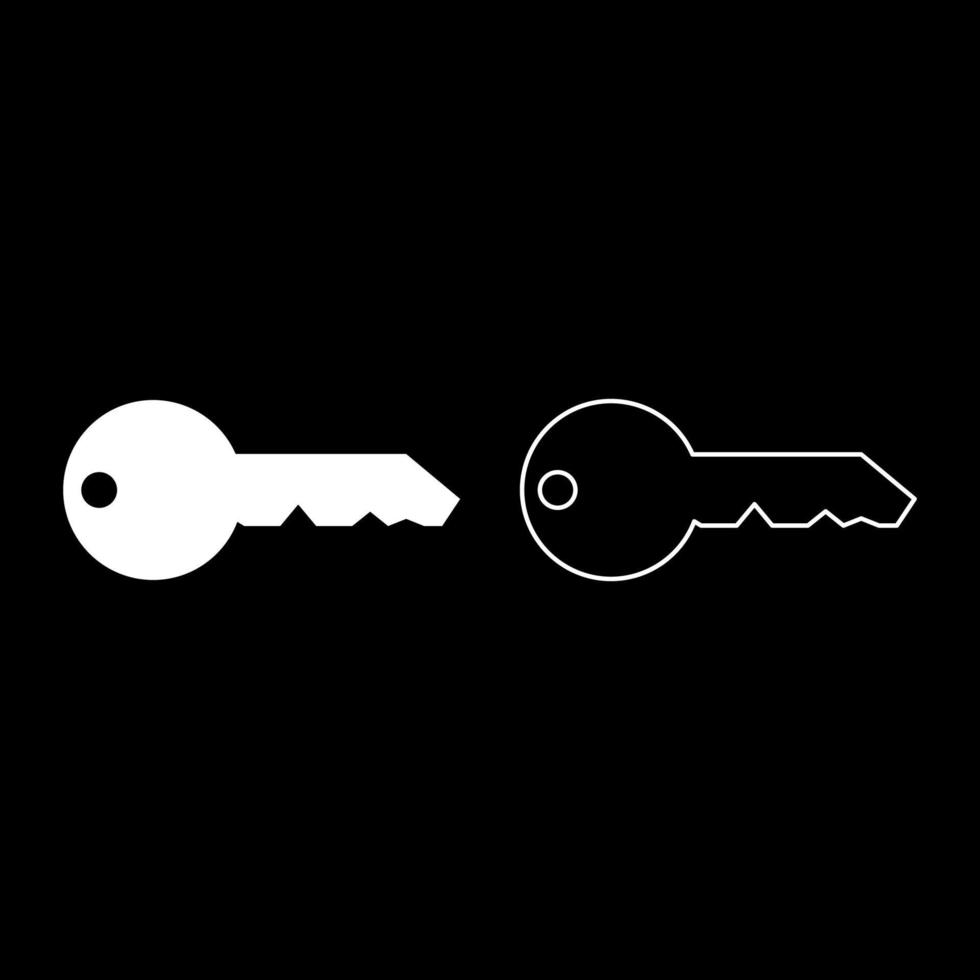 Key English classic type for door lock Concept private icon outline set white color vector illustration flat style image