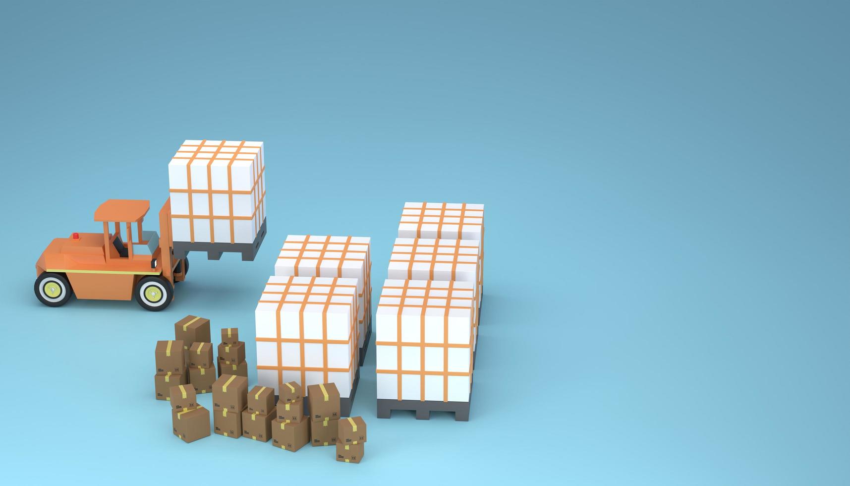 Cargo package and cardboard box for delivery service 3D render illustration photo