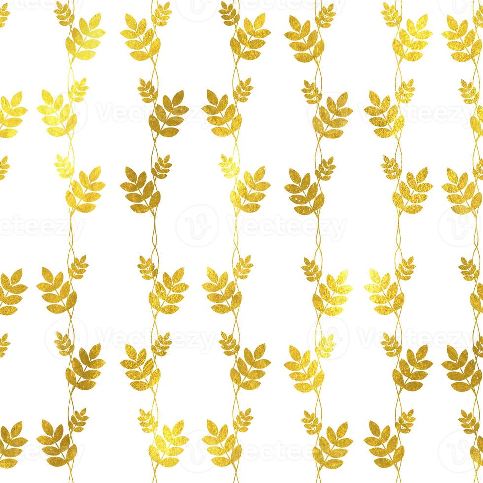 Golden Vines White Background Seamless photo