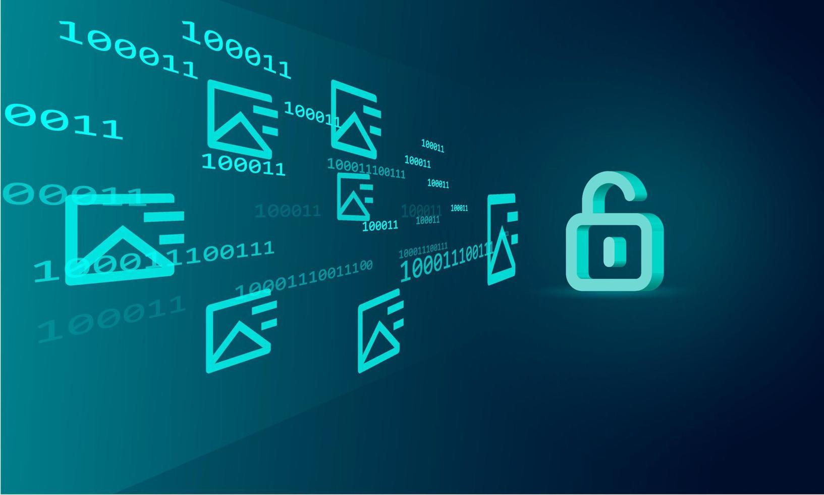 Information connection communication on virtual interface technology background. vector