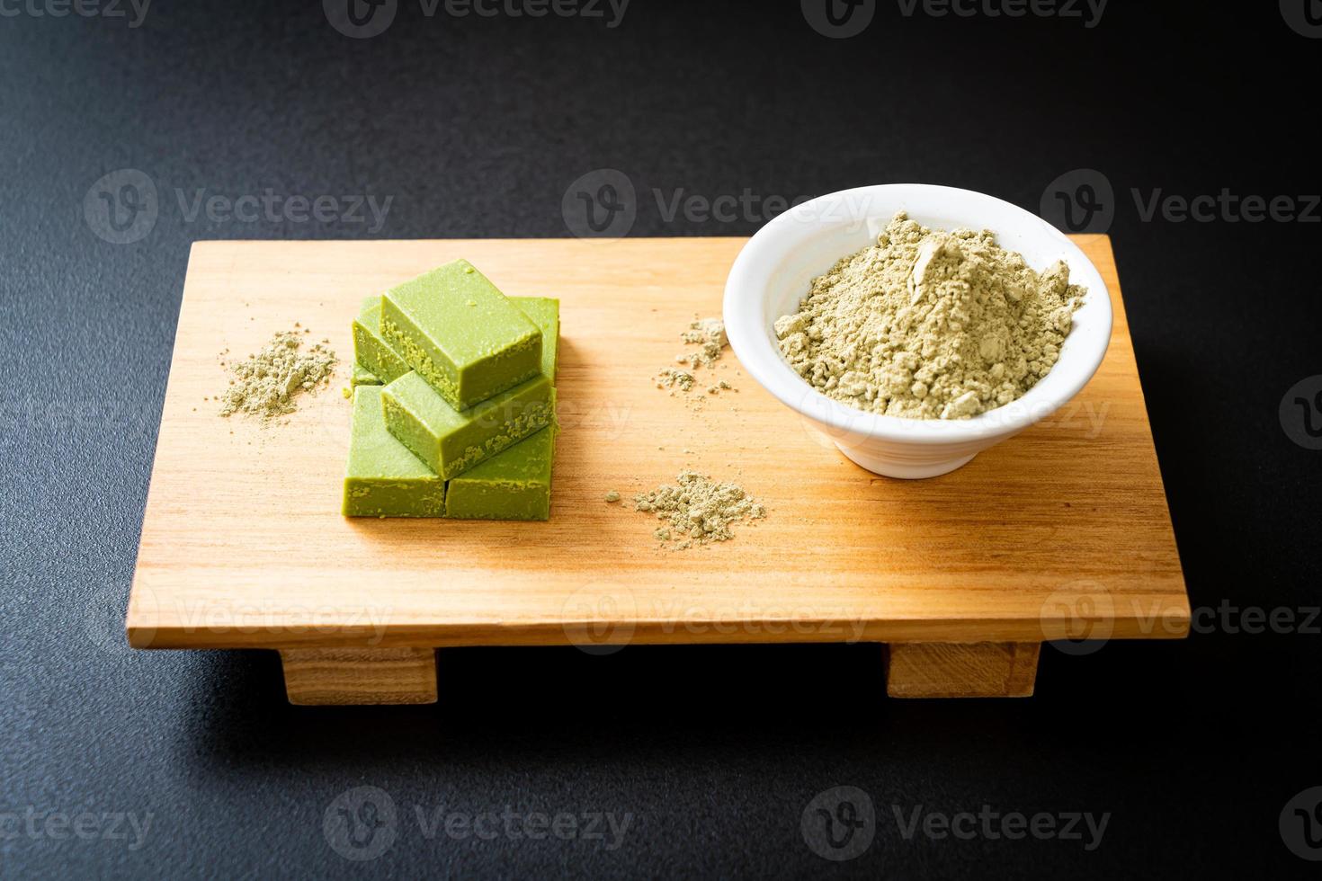 fresh and soft matcha green tea chocolate photo