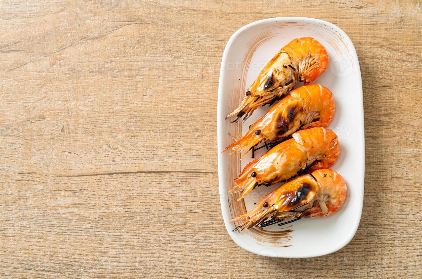 grilled river prawns or shrimps photo