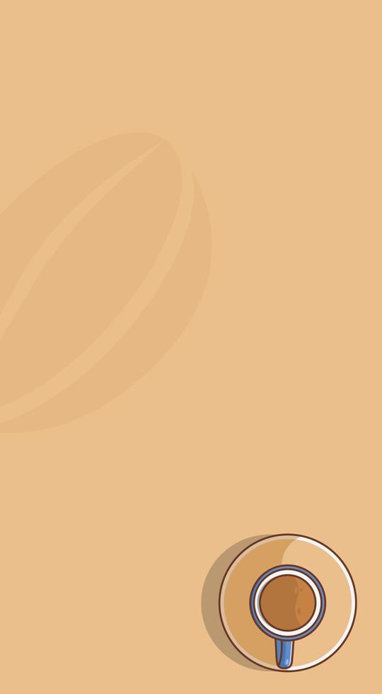 social media stories coffee background copy space design template also suitable for web, sticker, banner, flyer, icon, wallpaper vector