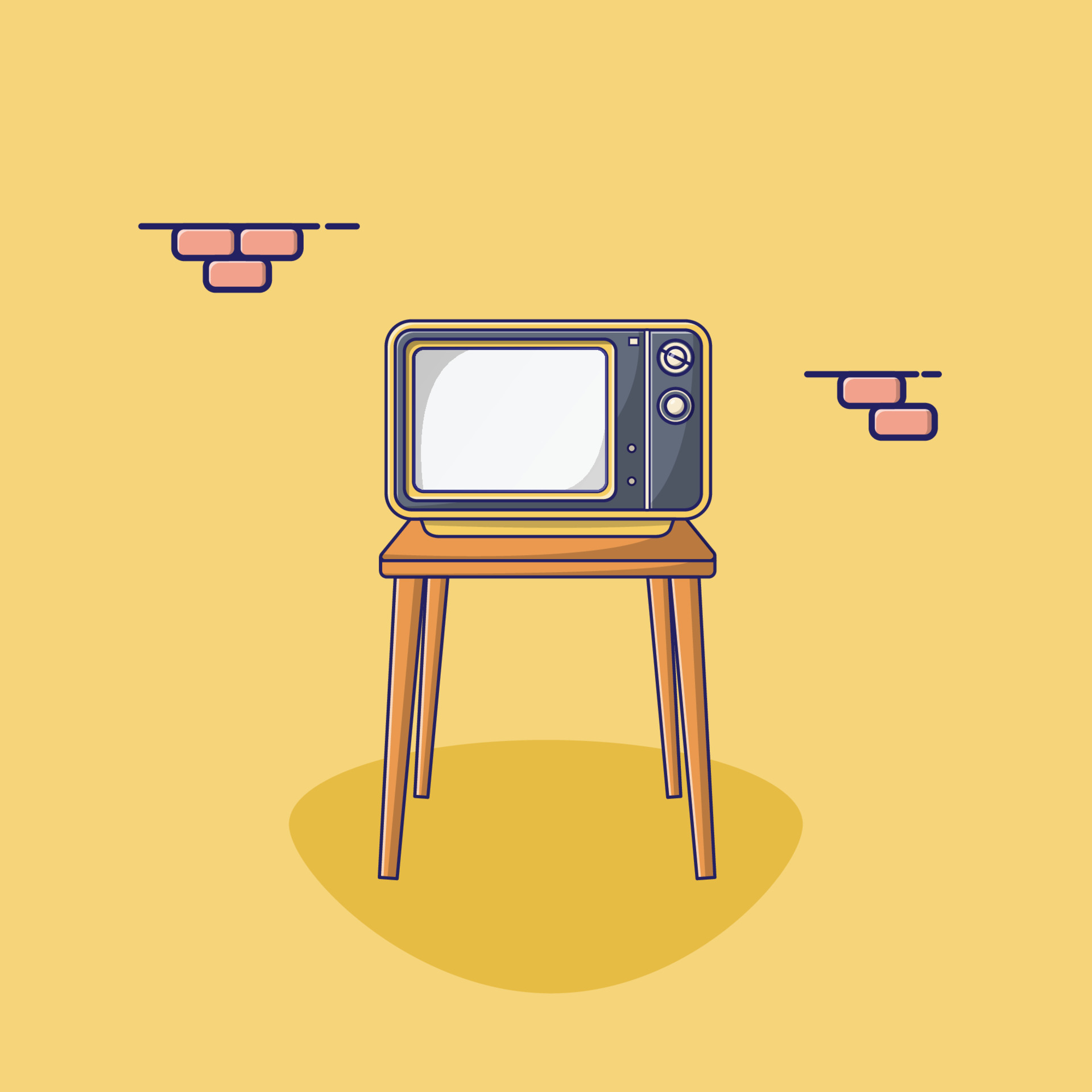 Retro TV on Table Vector Icon Illustration. Vintage TV Vector. Flat Cartoon  Style Suitable for Web Landing Page, Banner, Flyer, Sticker, Wallpaper,  Background 5411884 Vector Art at Vecteezy