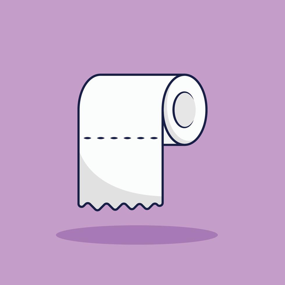 Toilet Paper Vector Illustration. Water Closet. Restroom. Flat Cartoon Style Suitable for Icon, Web Landing Page, Banner, Flyer, Sticker, Card, Background, T-Shirt, Clip-art