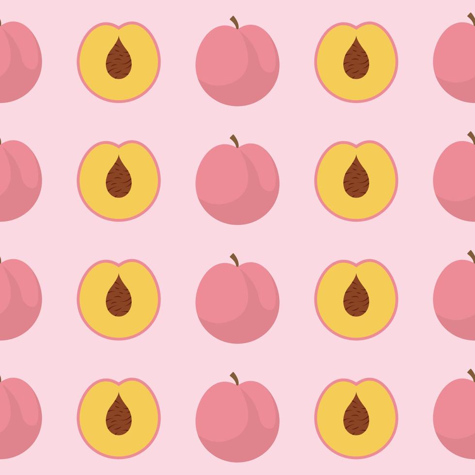 Peach Seamless Pattern Trendy Flat Style Suitable for Wallpaper, Background, Fabric, Gift Wrapping, Texture, Textile vector