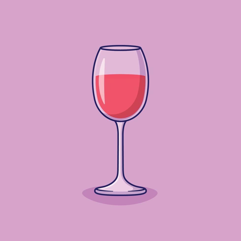 Copa de vino ilustración vectorial. beber. bebidas alcohólicas. estilo de caricatura plano adecuado para la página de inicio web, pancarta, volante, pegatina, tarjeta, fondo vector