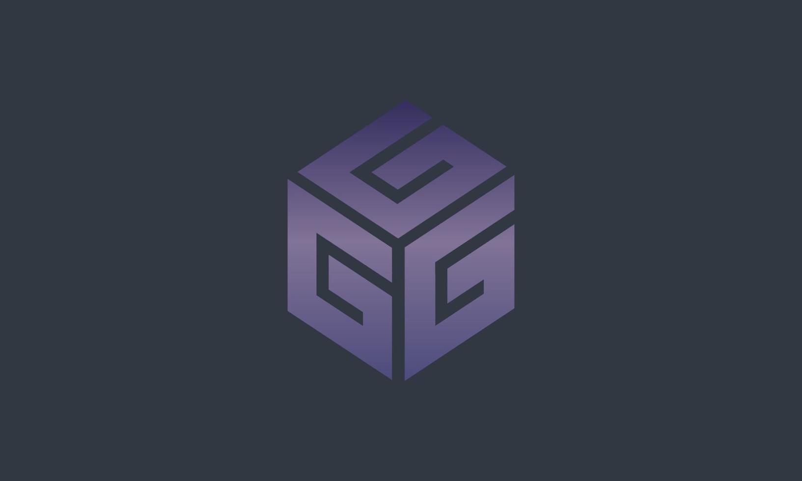 isometric square G logo design template, modern and corporate style, 3D perspective vector