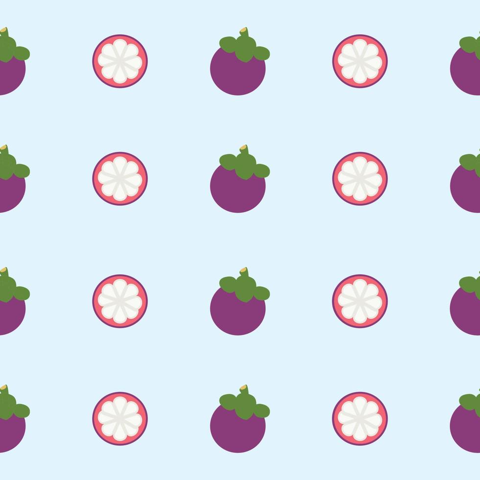 Seamless Mangosteen Pattern Trendy Flat Style Suitable for Wallpaper, Background, Fabric, Gift Wrapping, Texture, Textile vector