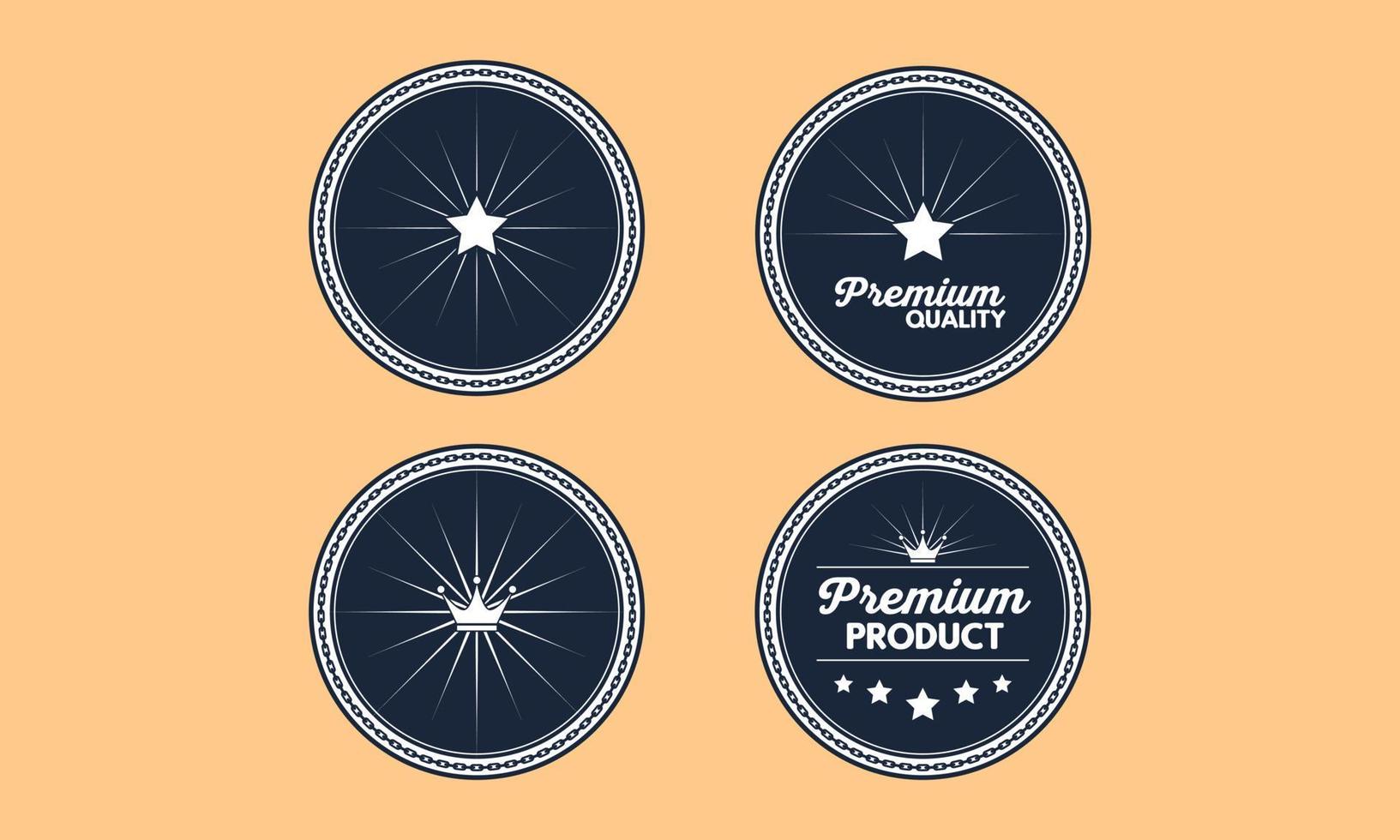 conjunto de 2 insignias vintage de primera calidad y sello en vector aislado