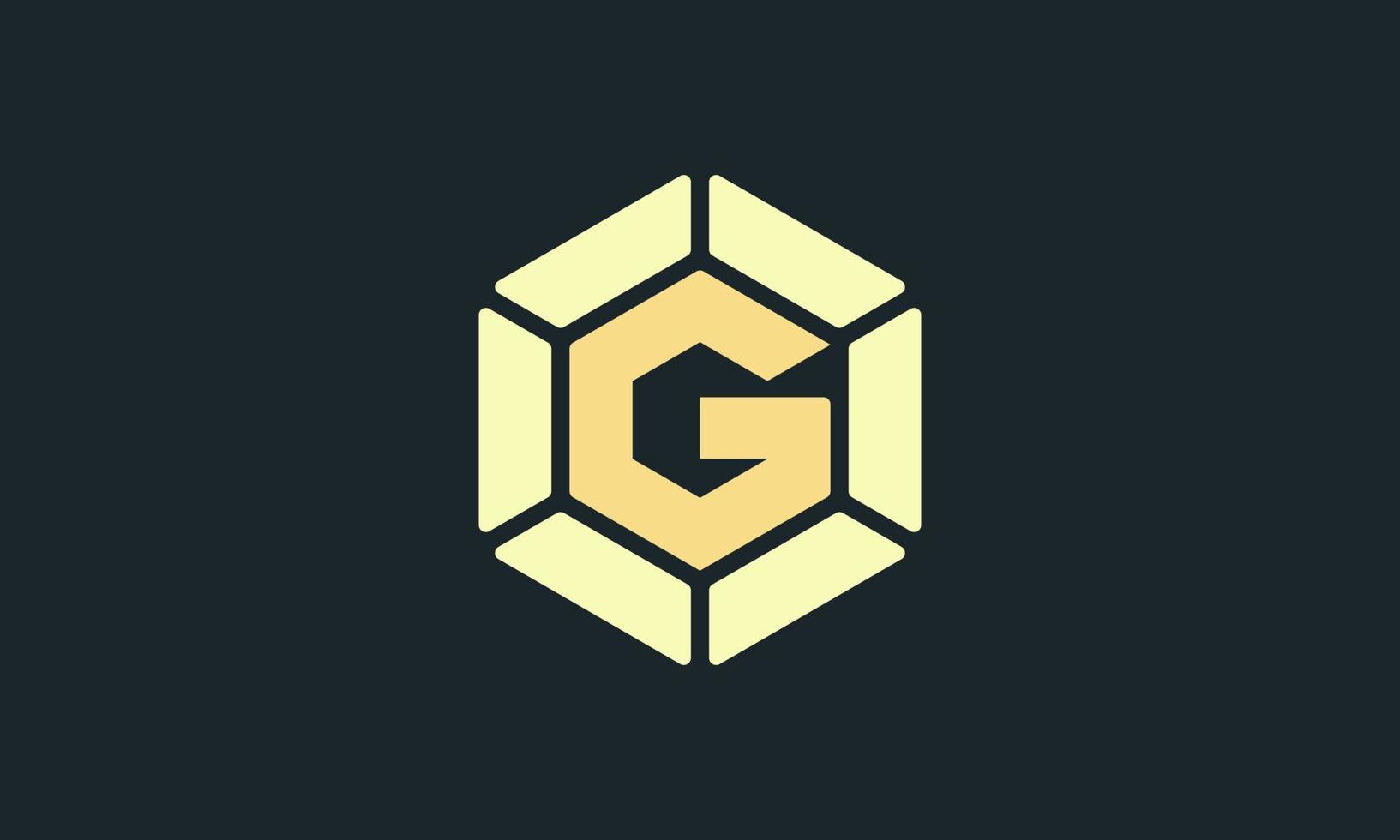 G Gem Hexagonal Logo, Simple and Modern Concept, Minimalist Flat Style Symbol suitable for All kinds of business and brands vector