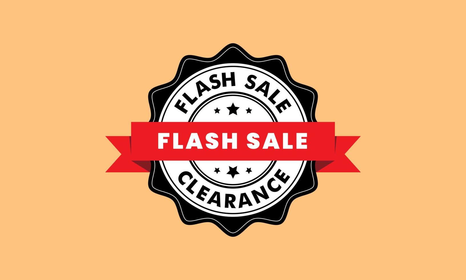 sello de insignia de venta flash y liquidación con cinta en estilo vintage, vector eps 10 aislado