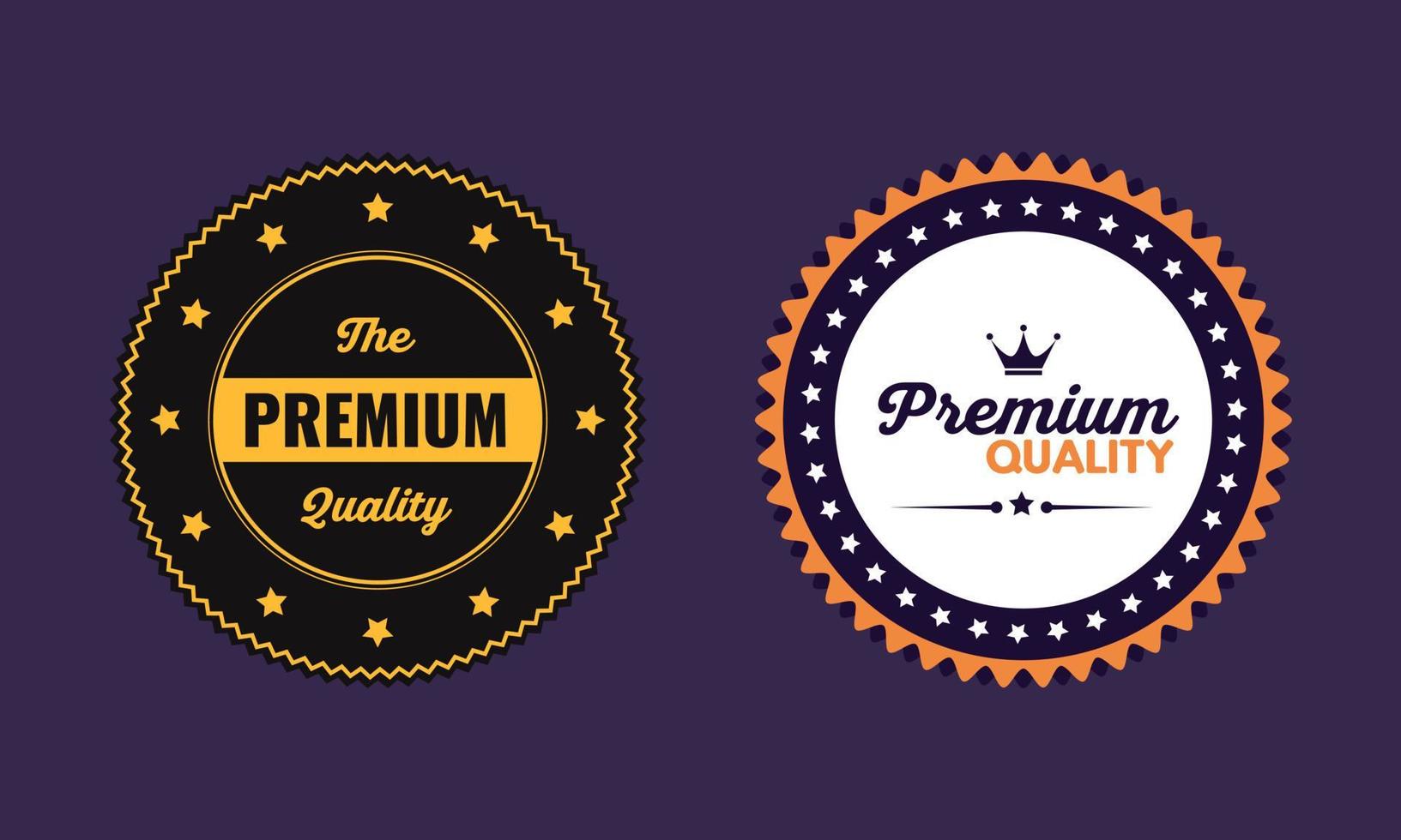 Set of 2 Premium Quality Vintage Badges and Stamp in Vector Isolated