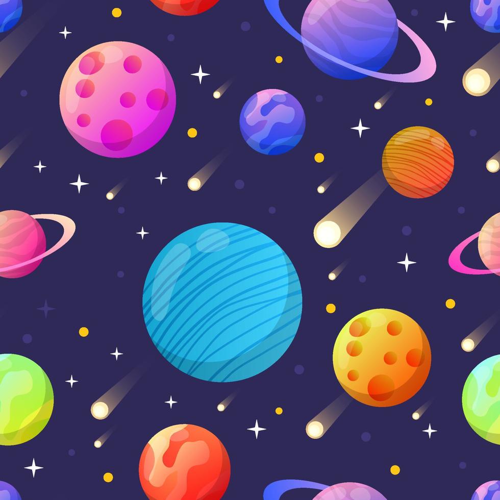 Colorful Celestial Bodies Background vector