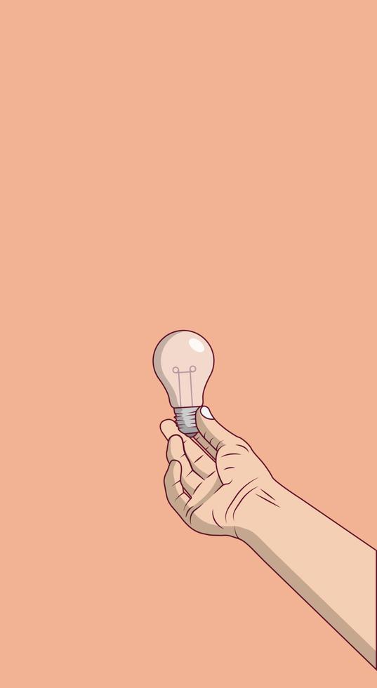 hand holding light bulb copy-space, social media vertical post design template also suitable for web, banner, sticker, flyer, wallpaper, background vector