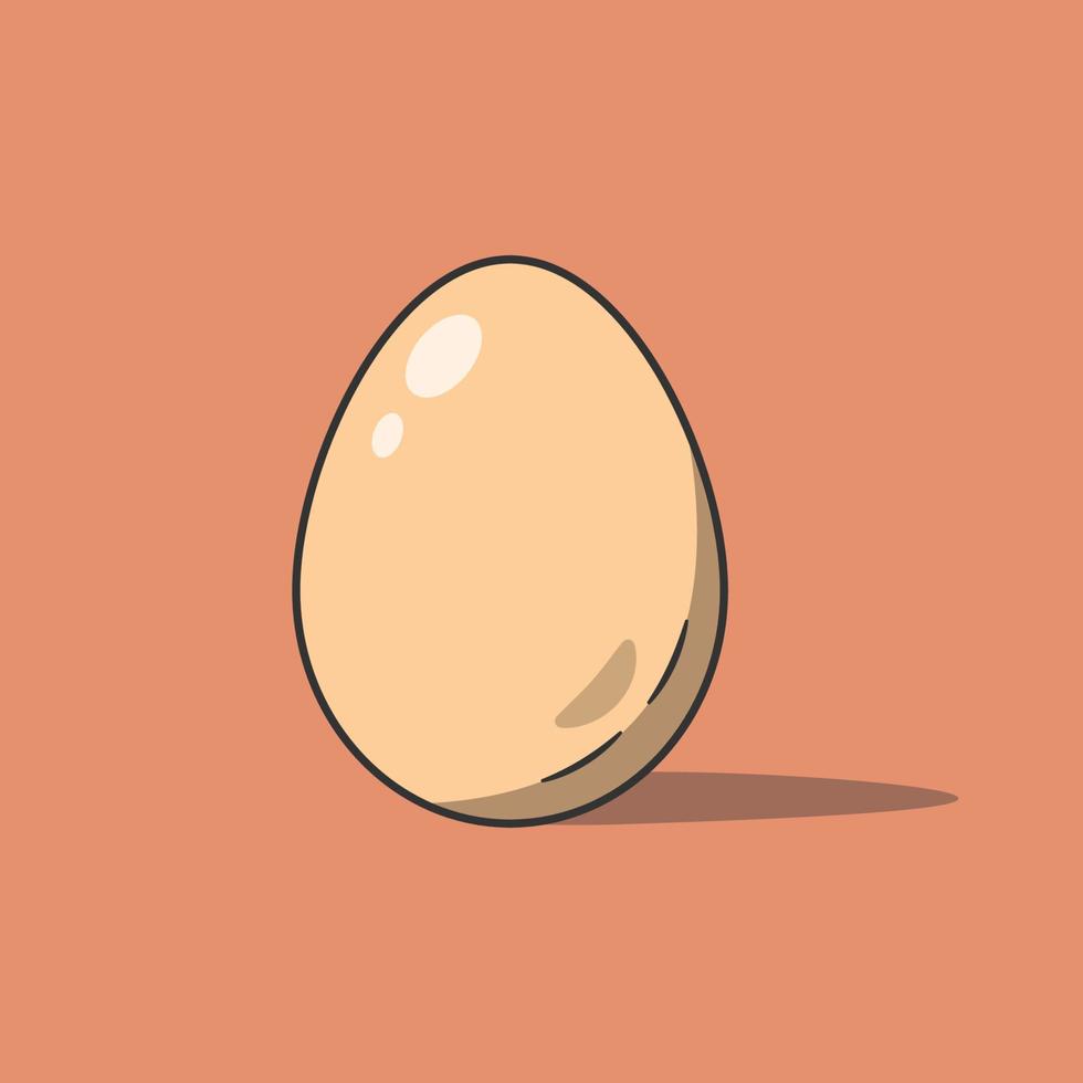 Brown Chicken Egg Vector Illustration. Raw. Hard Boiled. Flat Cartoon Style Suitable for Icon, Web Landing Page, Banner, Flyer, Sticker, Card, Background, T-Shirt, Clip-art